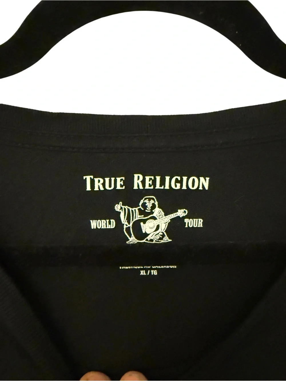 NWT True Religion World Tour Black Horseshoe Logo T-Shirt Men’s XL Cotton Tee